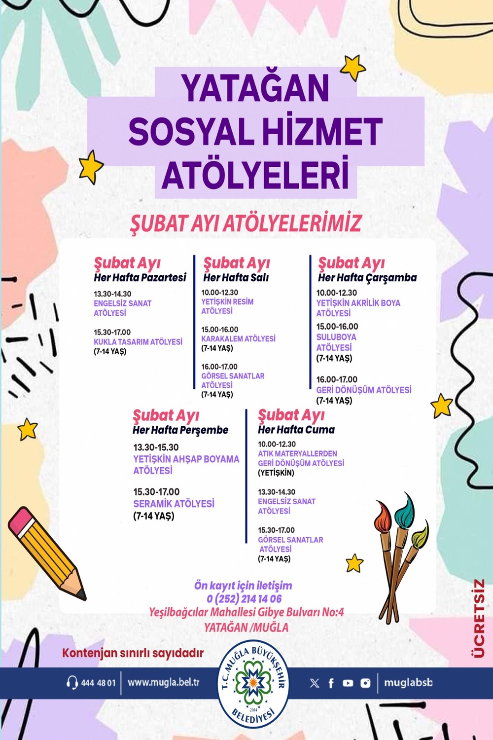 Yatağan Sosyal Hizmet Atölyeleri Şubat Ayı