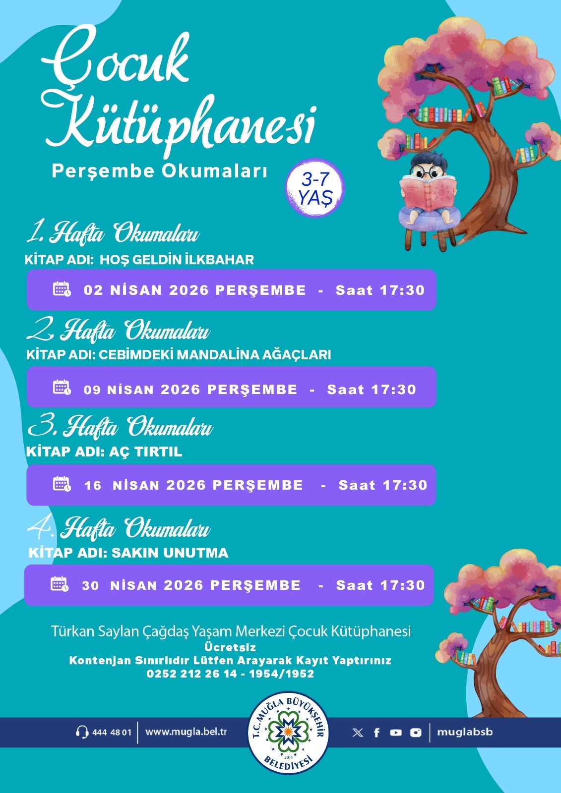 Çocuk Kütüphanesi Perşembe Okumaları 3-7 Yaş