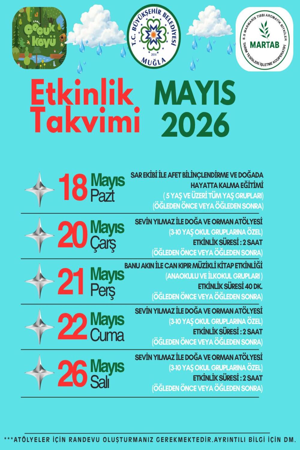 Çamlı Çocuk Köyü Etkinlik Takvimi 