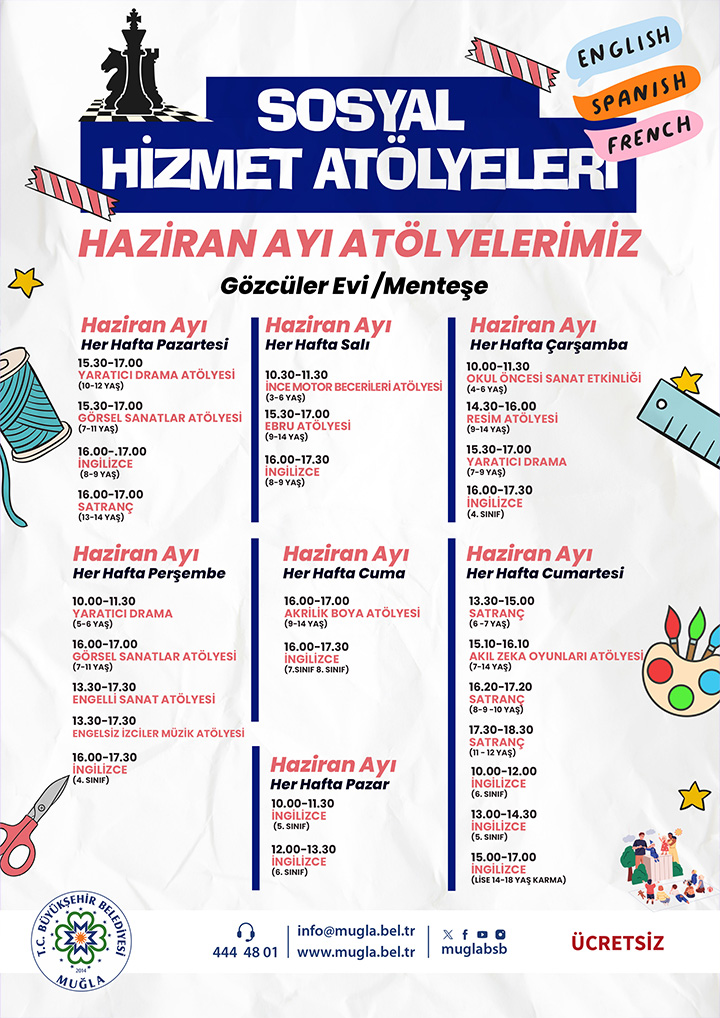 Haziran Ayı Sosyal Hizmet Atölyeleri 