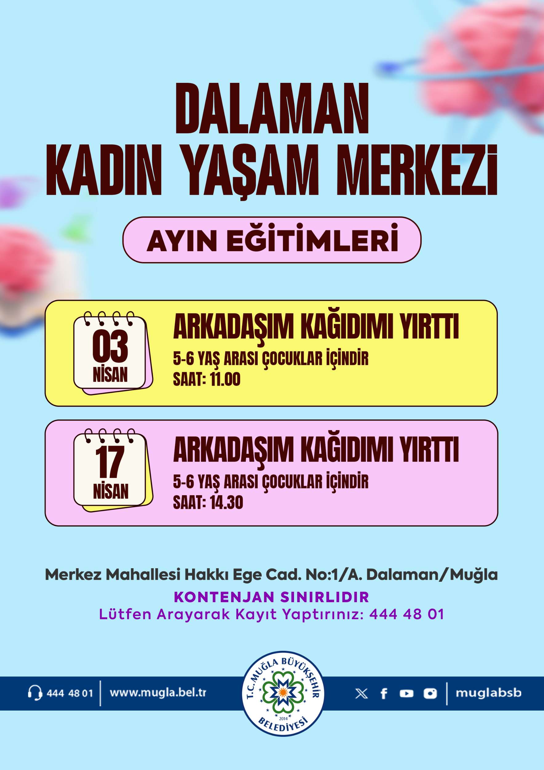 Dalaman Kadın Yaşam Merkezi Ayın Eğitimi