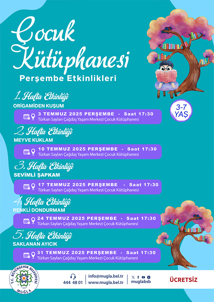 Çocuk Kütüphanesi Perşembe Etkinlikleri / Temmuz Ayı 