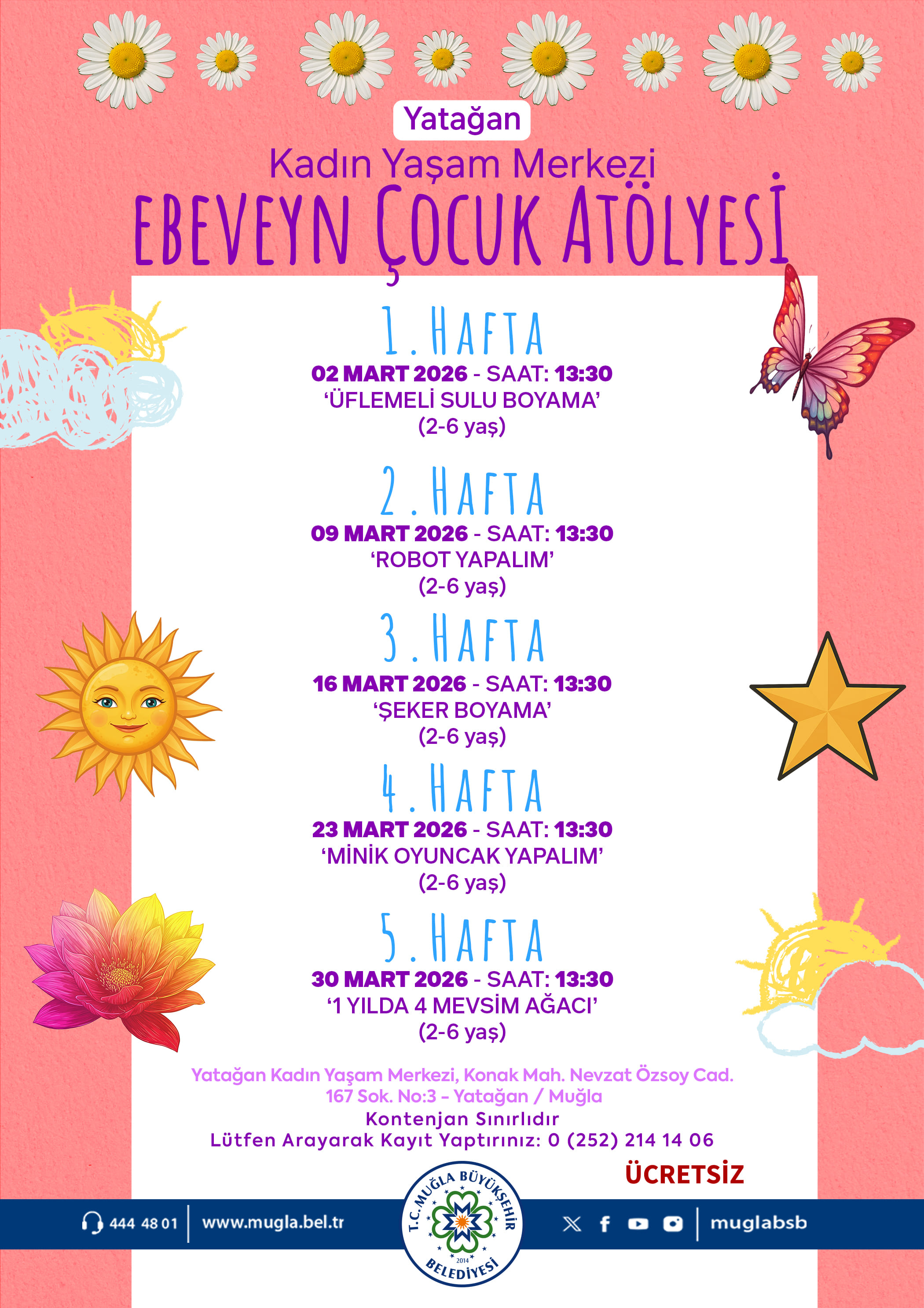 Yatağan Kadın Yaşam Merkezi Ebeveyn Çocuk Atölyesi 2-6 Yaş 