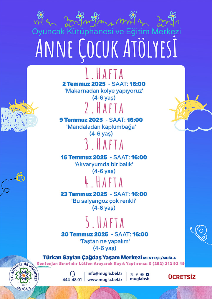 Anne-Çocuk Atölyesi 4-6 Yaş Temmuz Ayı