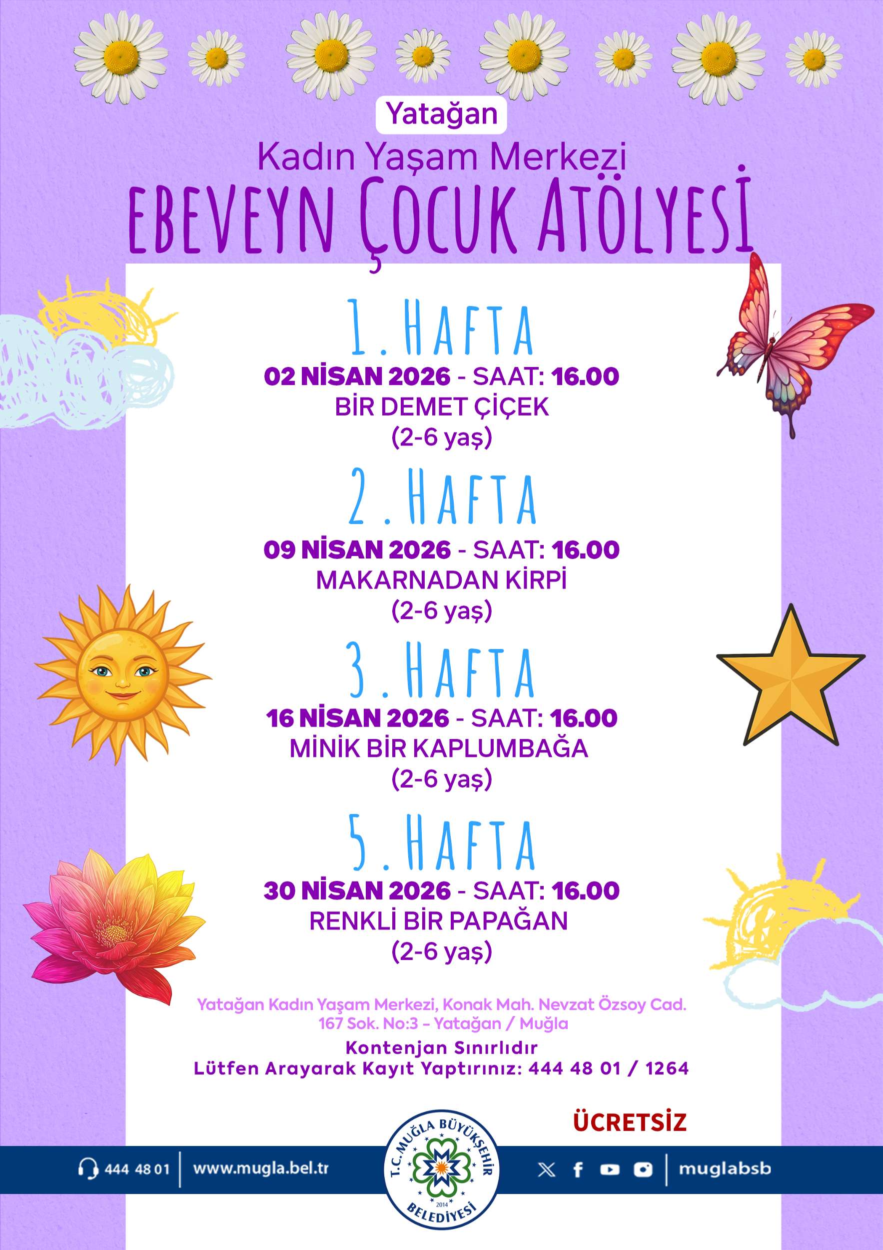 Yatağan Kadın Yaşam Merkezi Ebeveyn Çocuk Atölyesi  2-6 Yaş