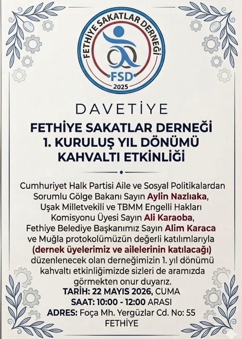Fethiye Sakatlar Derneği 1. Kuruluş Yıl Dönümü Kahvaltı Etkinliği