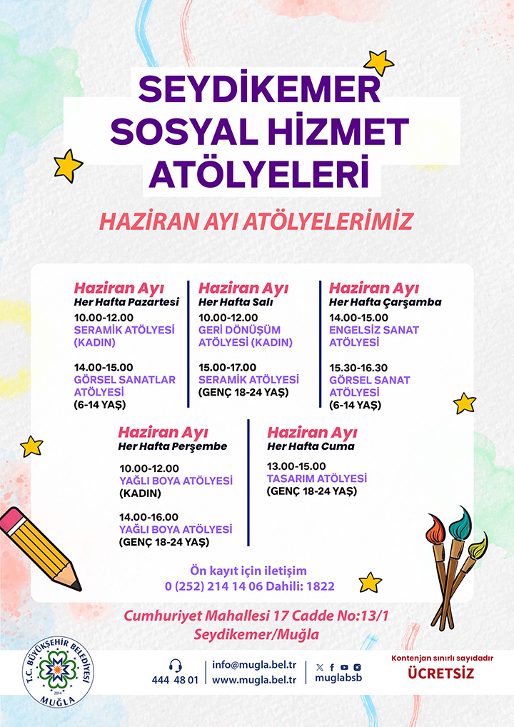 Seydikemer Sosyal Hizmet Atölyeleri / Haziran Ayı 