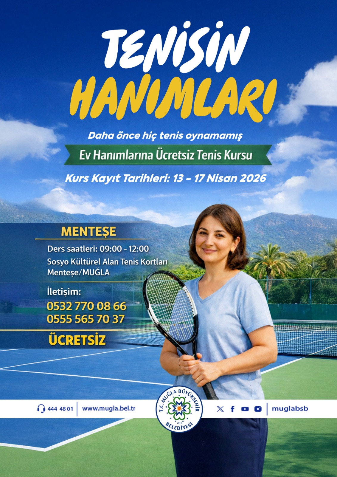 Ev Hanımlarına Ücretsiz Tenis Kursu