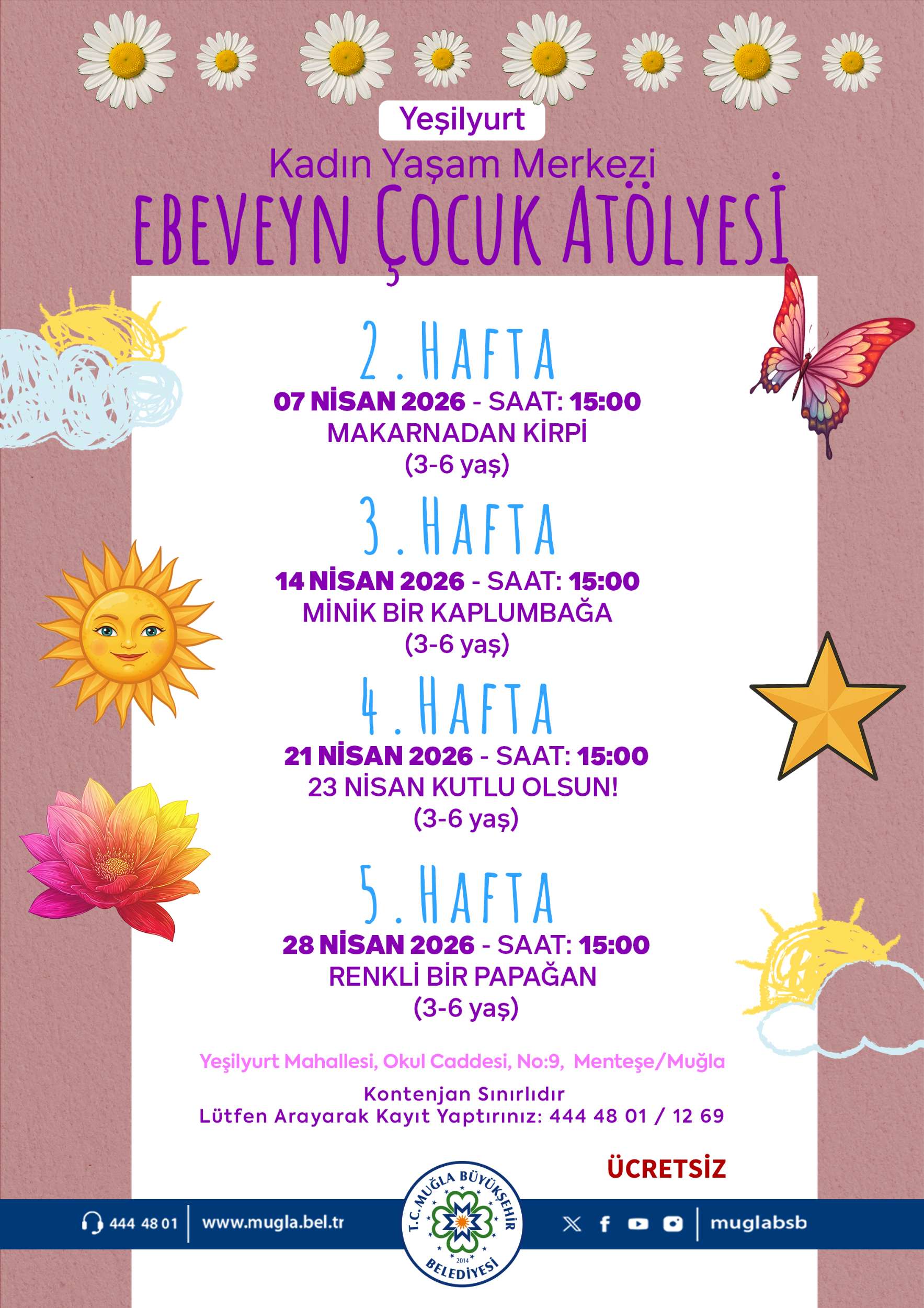 Yeşilyurt Kadın Yaşam Merkezi Ebeveyn Çocuk Atölyesi 3-6 Yaş