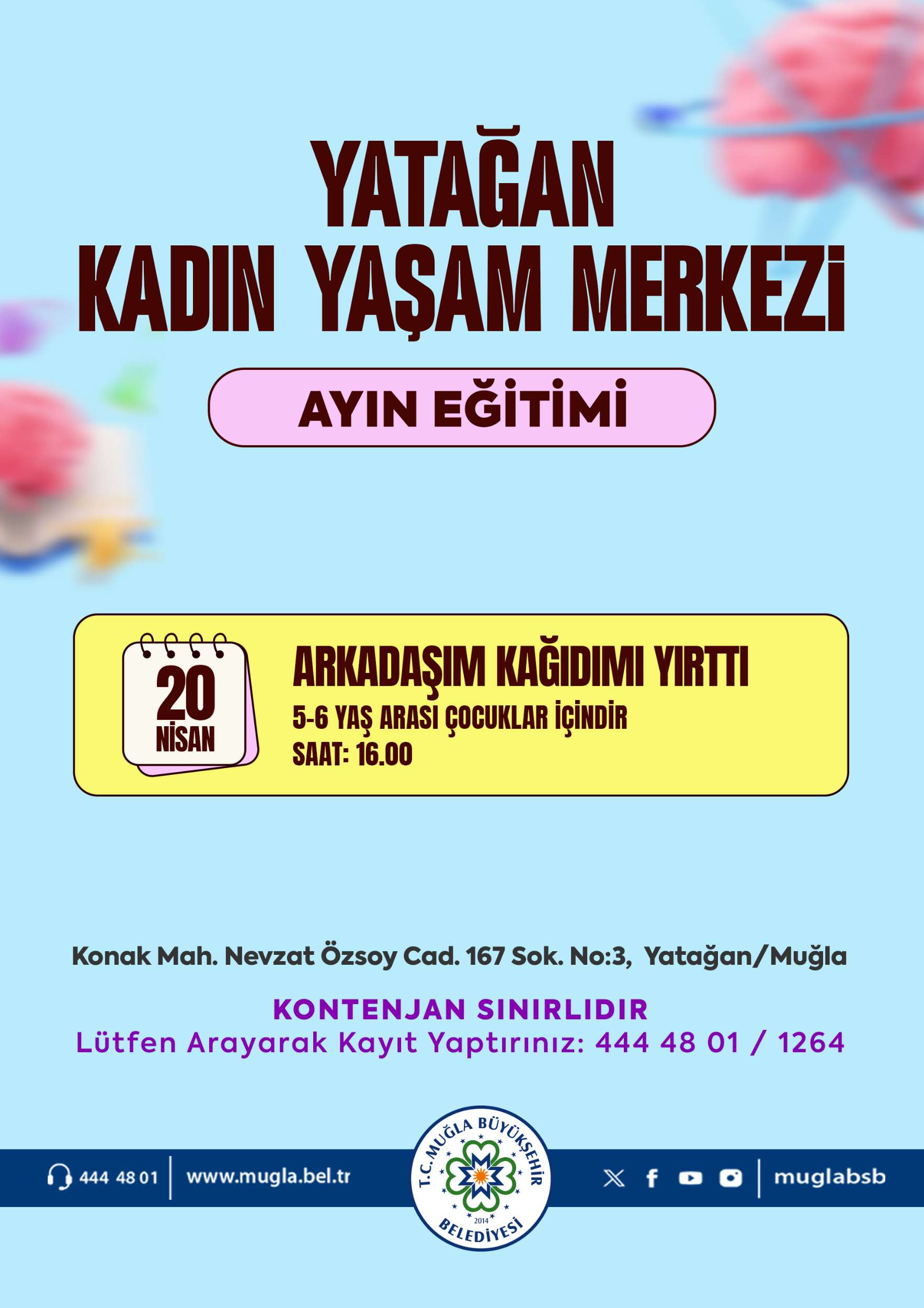 Yatağan Kadın Yaşam Merkezi Ayın Eğitimi