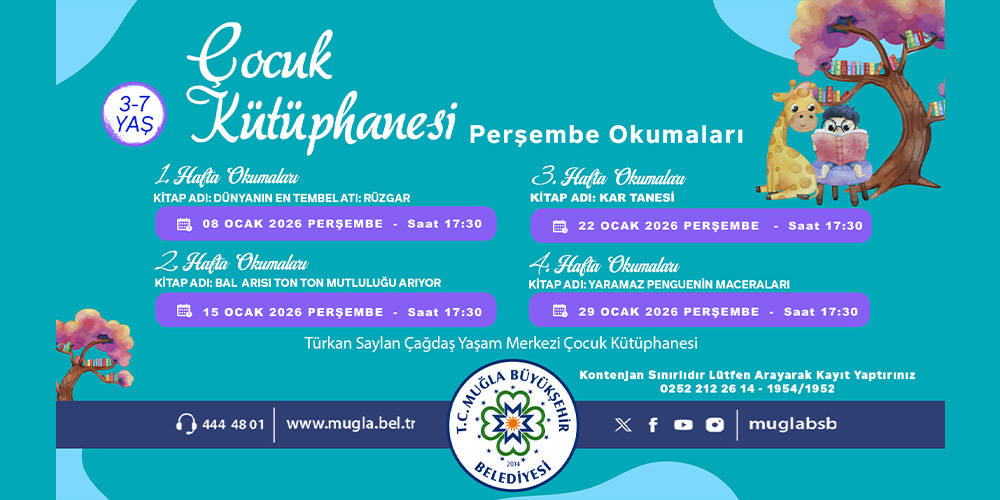 Çocuk Kütüphanesi Perşembe Okumaları 3-7 Yaş 