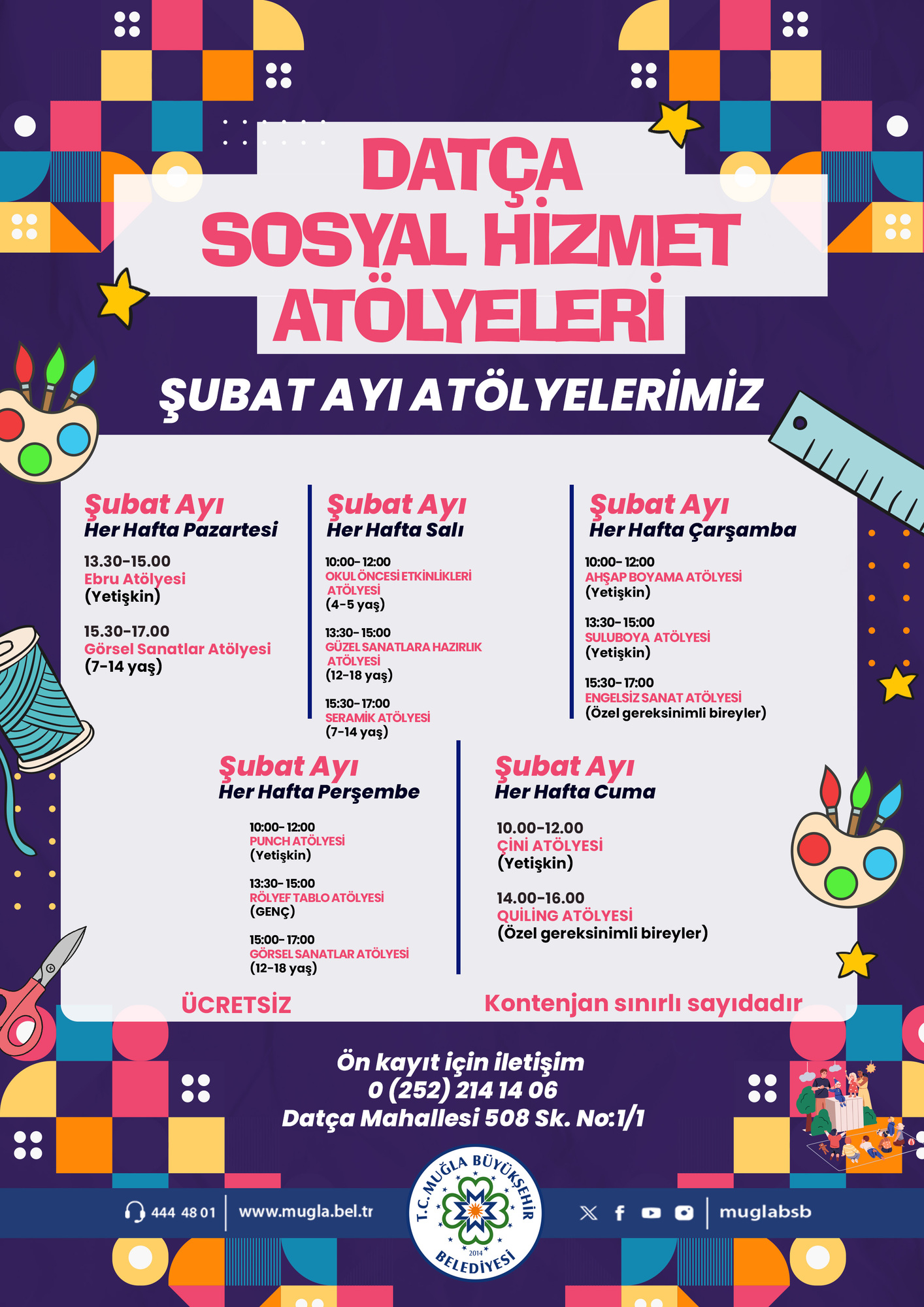 Datça Sosyal Hizmet Atölyeleri Şubat Ayı