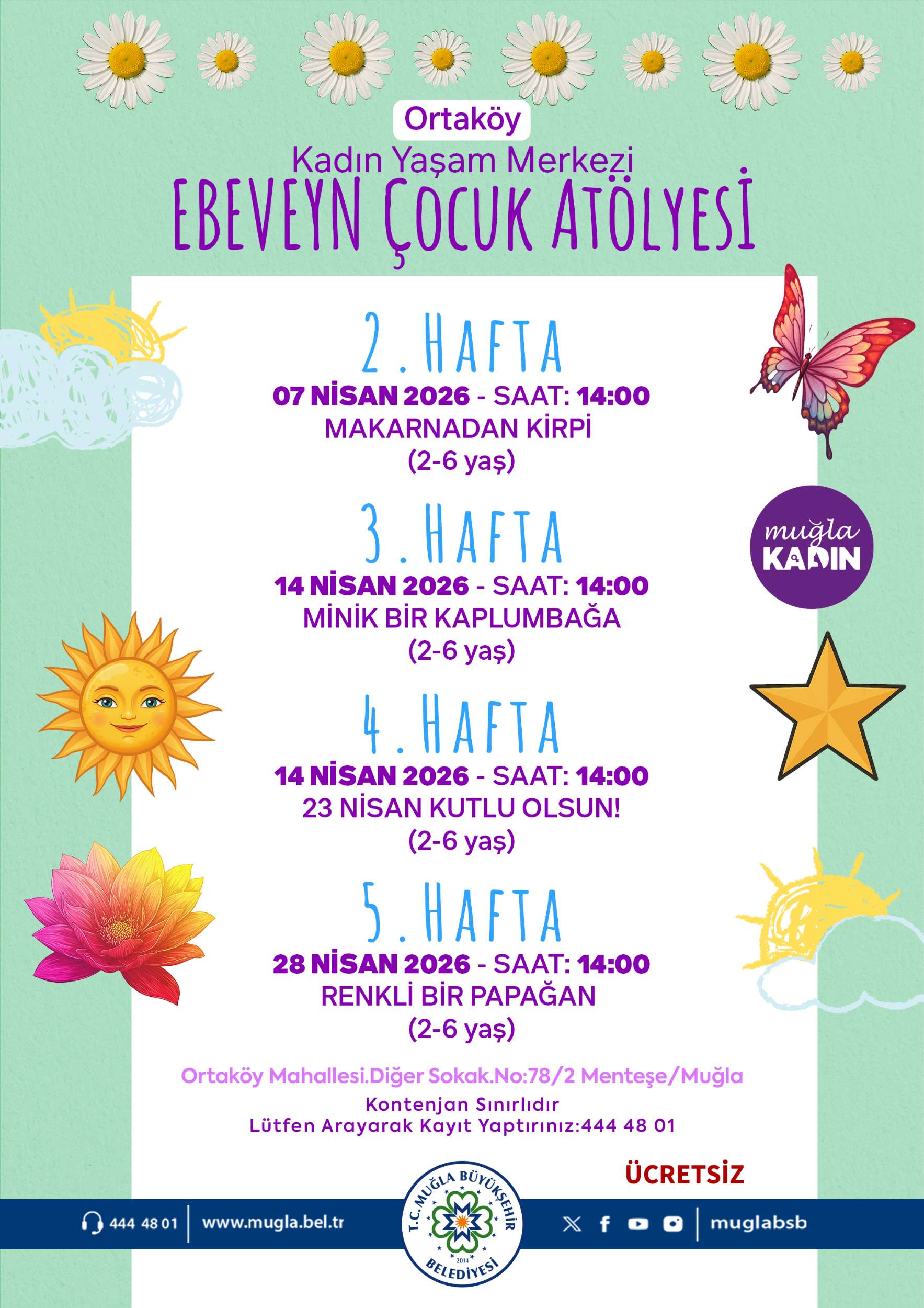 Ortaköy Kadın Yaşam Merkezi Ebeveyn Çocuk Atölyesi 2-6 Yaş