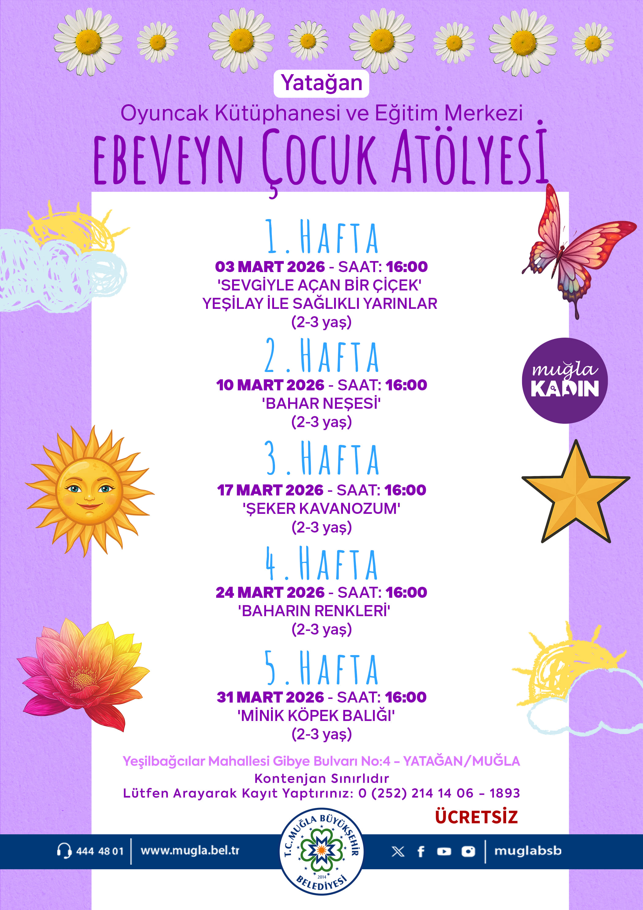 Yatağan Oyunca Kütüphanesi ve Eğitim Merkezi Ebeveyn Çocuk Atölyesi 2-3 Yaş